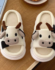 Cartoon Milk Cow Slippers