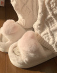 Heart Fluffy Fur Slippers