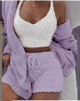 Fluffy Three Piece Set Lounge Sexy Outfits