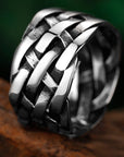 Vintage Weave Stainless Steel Rings